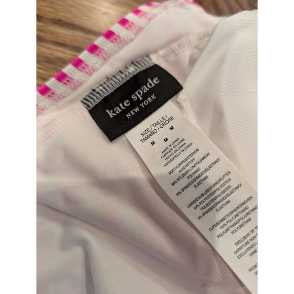 KATE SPADE Ringmaster Swimsuit Striped Radiant Pink Plunging V-neck Size M BNWT - Picture 16 of 16